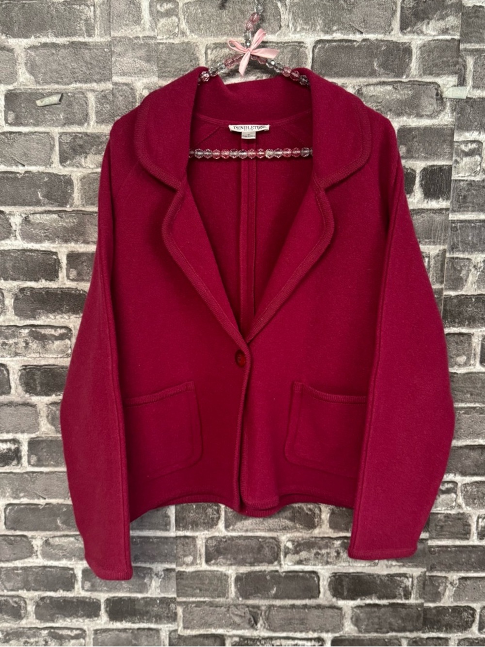 Pendleton Boiled Lambswool Blazer Berry Pink 100% lambswool